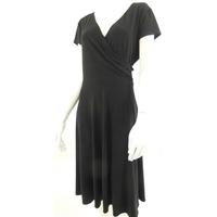 Linear Black Wrap Front Dress Size 20 BNWT