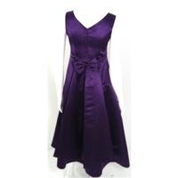 little maiden royal purple bridesmaid dress with beading detail around ...