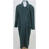 Liberty Size 16 Green wool & cashmere smart overcoat