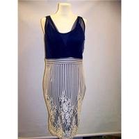 little mistress london size 12 blue sleeveless