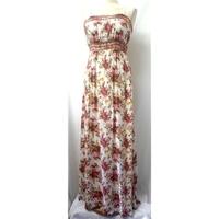 little mistress size s multi coloured floral design full length dress