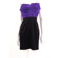 Lipsy Size 10 Violet Purple and Black Pleated Mini Dress