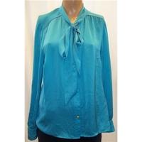 Linea Size 14 Turquoise Silky Blouse