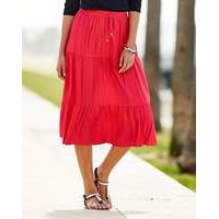 Linen Mix Tiered Skirt