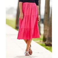 linen mix tiered skirt