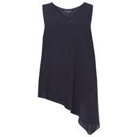 Live Unlimited Navy Blue Chiffon Mix Vest Top, Navy