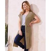 Linen-Mix Longline Cardigan