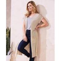 linen mix longline cardigan