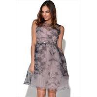 Little Mistress Muted Floral Fit And Flare Dress