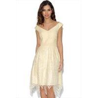 Little Mistress Cream Lace Prom Dress