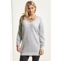 lina v plunge chunky knitted baggy jumper