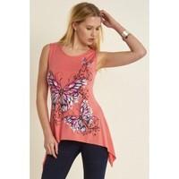 lilly butterfly sleeveless waterfall vest top