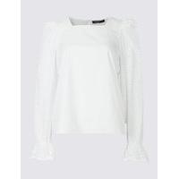 Limited Edition Flared Cuff Cutwork Sleeve Blouse