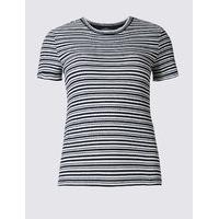 Limited Edition Striped Round Neck Short Sleeve T-Shirt