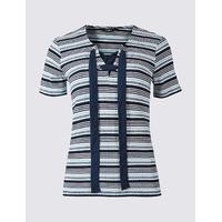limited edition cotton rich striped short sleeve t shirt
