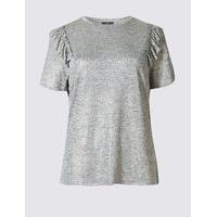 Limited Edition Shoulder Frill Short Sleeve T-Shirt