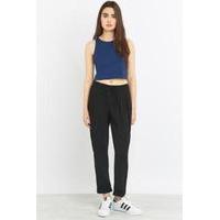 Light Before Dark Zip-Front Black Trousers, BLACK