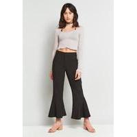 Light Before Dark Fluted Cropped Trousers, BLACK