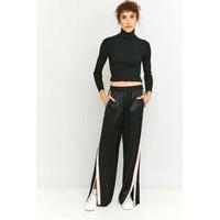 light before dark side striped black button trousers black