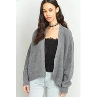 light before dark batwing bomber cardigan grey