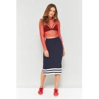 Light Before Dark Pink Fishnet Crop Top, RED