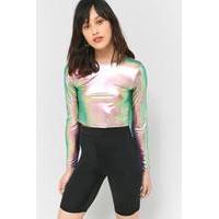 Light Before Dark Holographic Crop Top, TURQUOISE