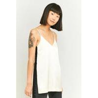 light before dark tie side tunic top cream