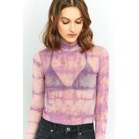 light before dark tie dye mesh turtleneck top purple