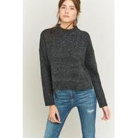 light before dark regal mock neck jumper black