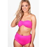 Livi High Waist Bandeau Bikini Set - pink