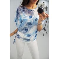 Limona Peacock feather printed batwing tee
