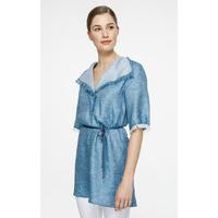 Linen chambray tunic top