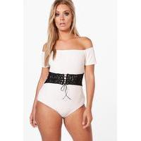 Liza Corset Detail Bodysuit - ivory