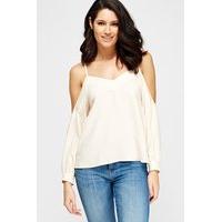 light peach cold shoulder cami top