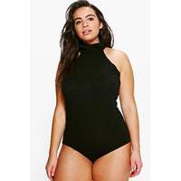 lilly roll neck sleeveless bodysuit black