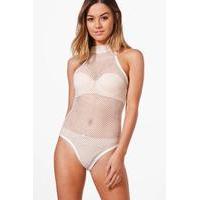 Linda Mesh Turtleneck Bodysuit - white