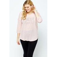 Light Pink Diamante Logo T-Shirt