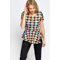 Lips Print Peplum Top