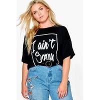 Lillie \'I Aint Sorry\' Slogan Tee - black