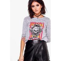 Live Fast Band Knit Top - grey