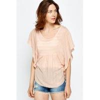 Light Pink Knitted Batwing Top