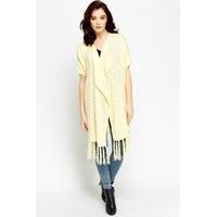 Light Yellow Tassel Hem Jumper