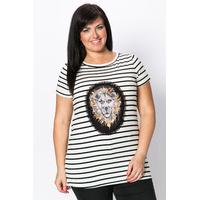 lion face striped top