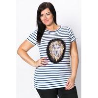 Lion Face Striped Top