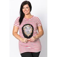 Lion Face Striped Top