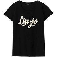 liu jo t17124j7924 t shirt women womens t shirt in black