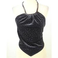 lipsy size ml grey velvet sequined halter neck top