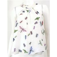 Liberty Size 8 White and Multi-coloured Insect Top