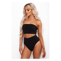 Lilly Black High Waisted Bandeau Bikini