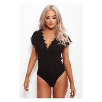 Lina Black Crochet Bodysuit